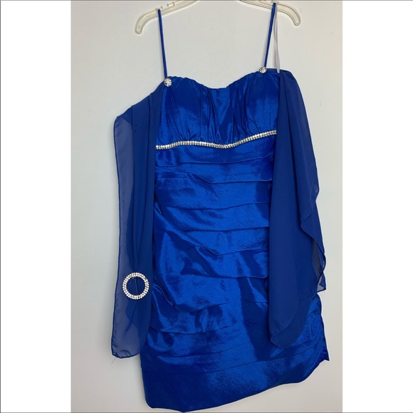 Blue Short Prom Dress - Picture 2 of 10